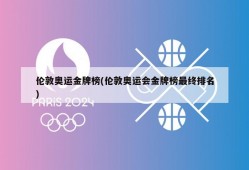 伦敦奥运金牌榜(伦敦奥运会金牌榜最终排名)