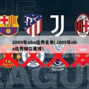 2009年nba选秀名单(2009年nba选秀顺位重排)